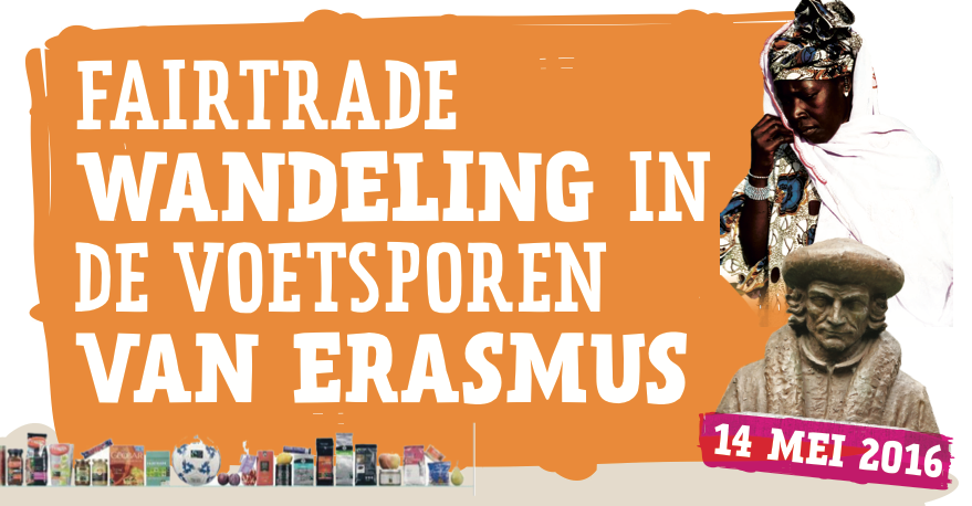 Fairtradewandeling in teken van Erasmus