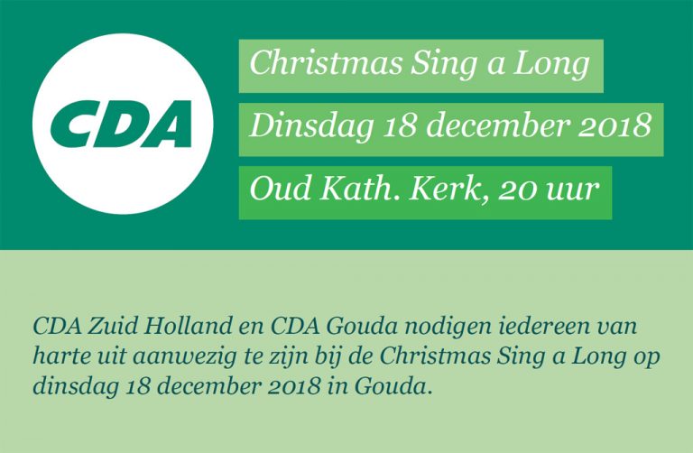 Di. 18-12: CDA Gouda organiseert een Christmas Sing a Long