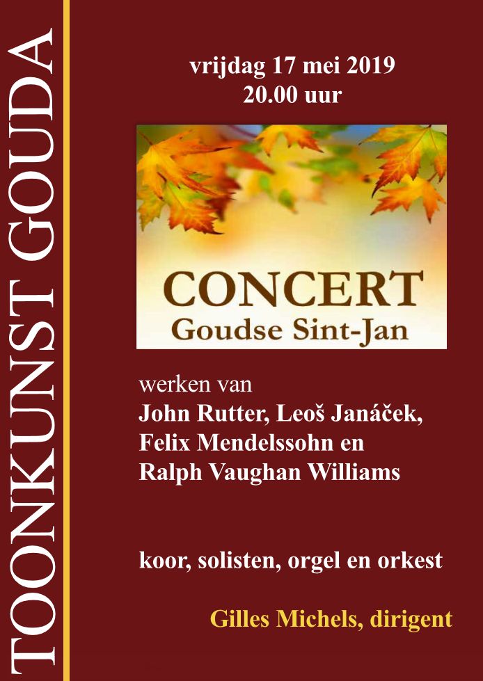 Vrij. 17-05: Prachtige kerkmuziek bij Toonkunst Gouda