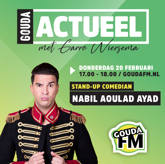 Stand-up comedian Nabil Aoulad Ayad te gast bij GoudaFM