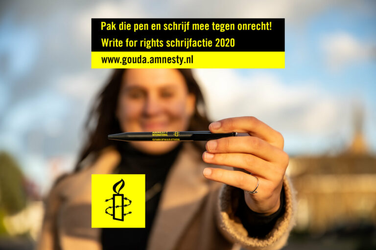 Pak die Pen, Tegen Onrecht – Online schrijfevenement Amnesty Gouda  